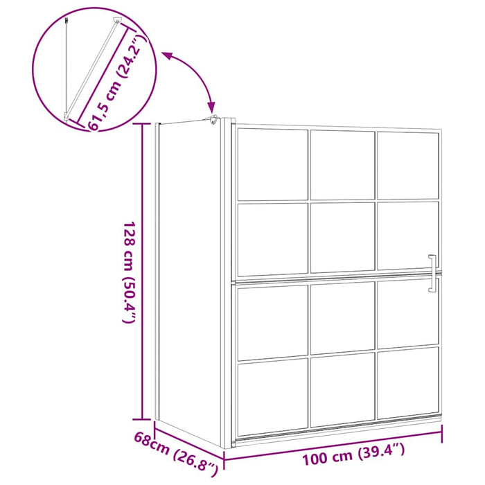 Ecran de baie pentru duș Manual 100 x 67 x 129.5 cm - WALTI WALTI