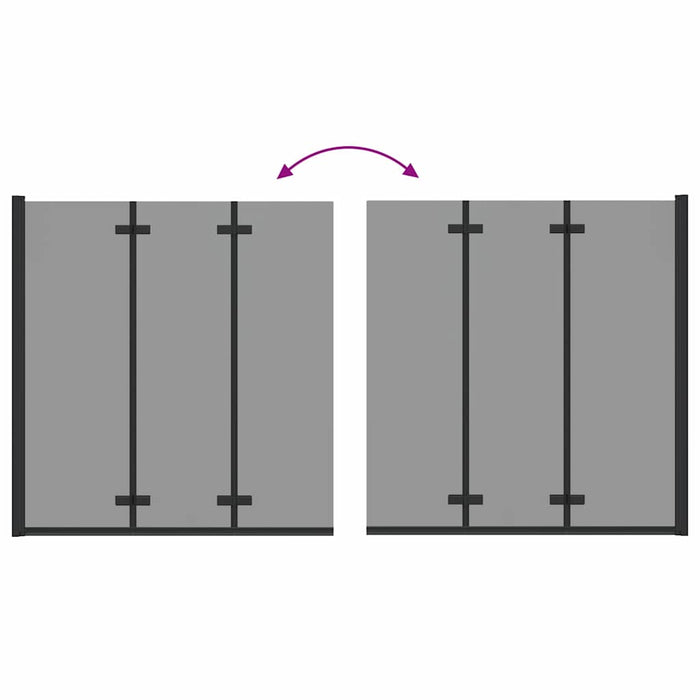 Încărcare duș Manual Negru 130 x 138 cm Sticlă ESG și aluminiu - WALTI WALTI