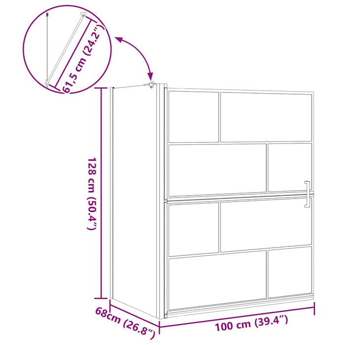 Ecran de baie pentru duș Manual 100 x 67 x 129.5 cm - WALTI WALTI