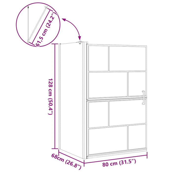 Ecran de baie pentru duș Manual 80 x 67 x 129.5 cm - WALTI WALTI