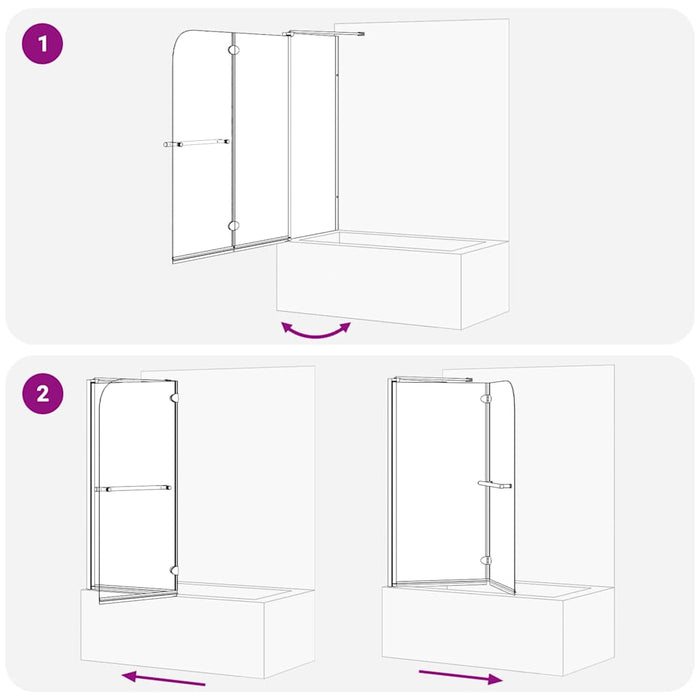 Încintă pentru Duș Bi-Folding Manual Transparent Întunecat - WALTI WALTI