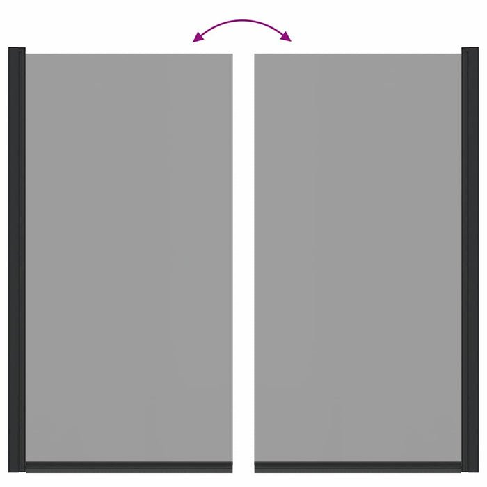 Ecran de baie pentru duș Negru 68 x 130 cm Sticlă întărită - WALTI WALTI