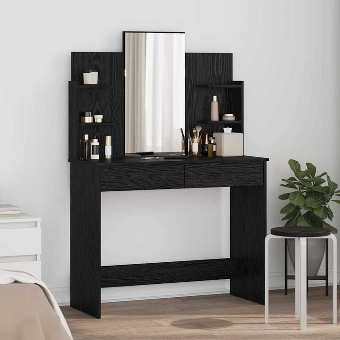 Masă de Îmbrăcat cu Oglindă Stejar Negru 96 x 39 x 142 cm - WALTI WALTI
