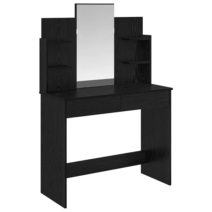 Masă de Îmbrăcat cu Oglindă Stejar Negru 96 x 39 x 142 cm - WALTI WALTI