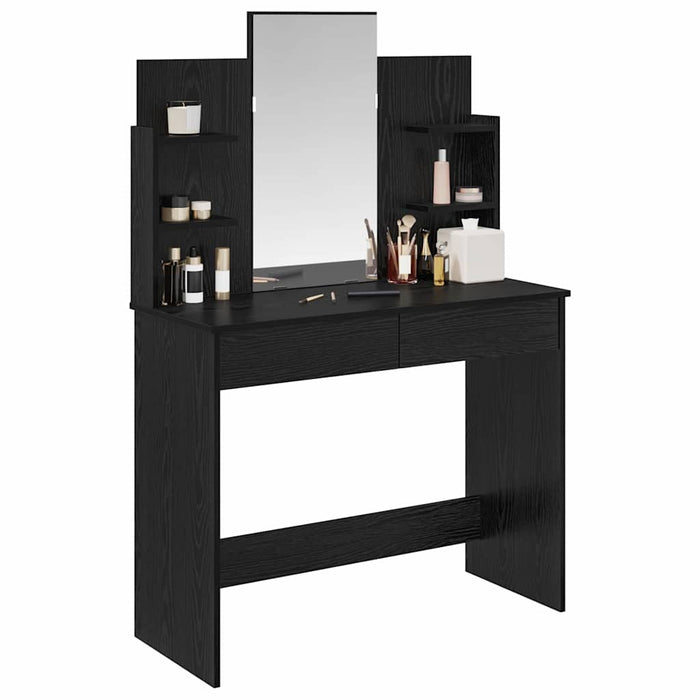 Masă de Îmbrăcat cu Oglindă Stejar Negru 96 x 39 x 142 cm - WALTI WALTI