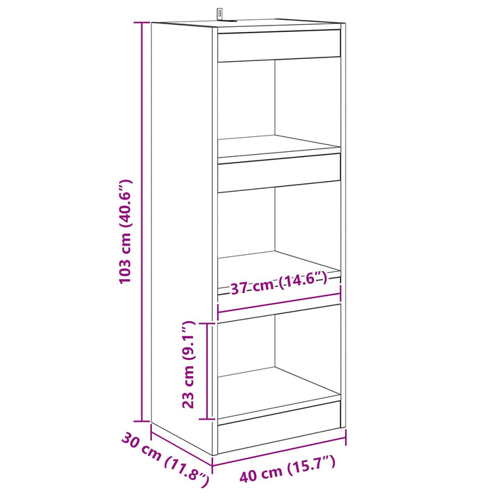 Dulap pentru cărți Lemn vechi 40 x 30 x 103 cm Lemn compozit - WALTI WALTI