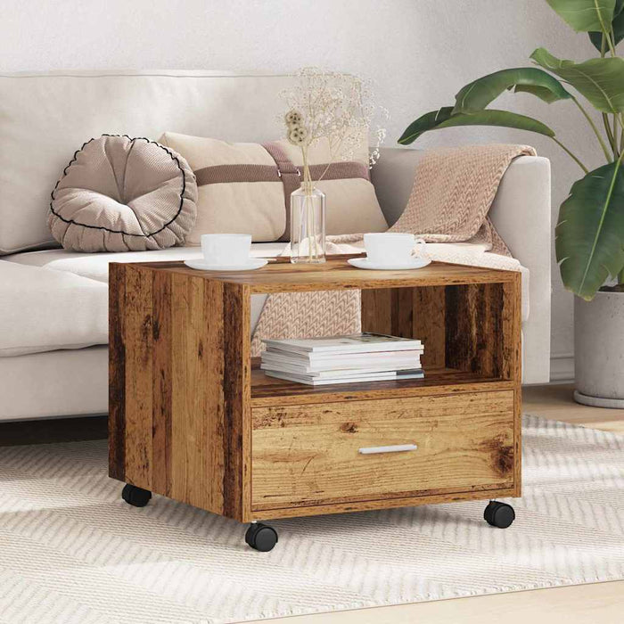 Masă de cafea cu sertar Lemn Vechi 55 x 55 x 45cm Lemn compozit - WALTI WALTI