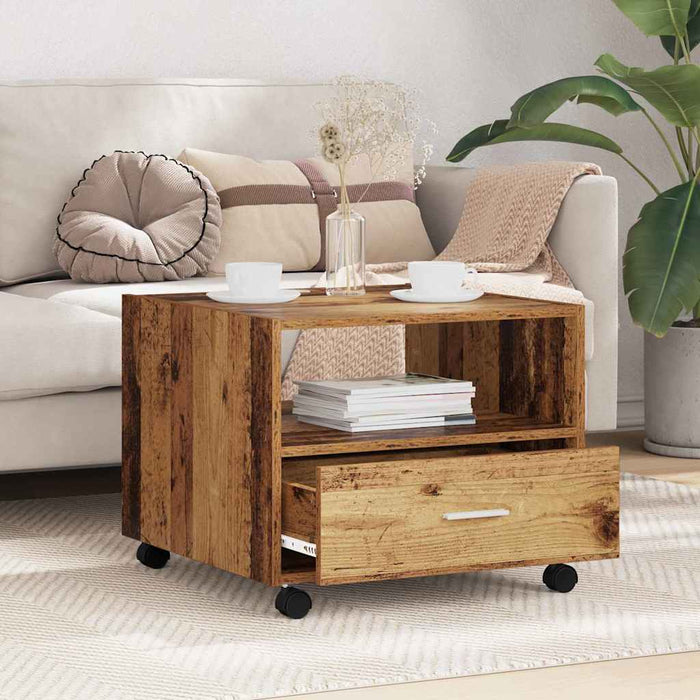 Masă de cafea cu sertar Lemn Vechi 55 x 55 x 45cm Lemn compozit - WALTI WALTI