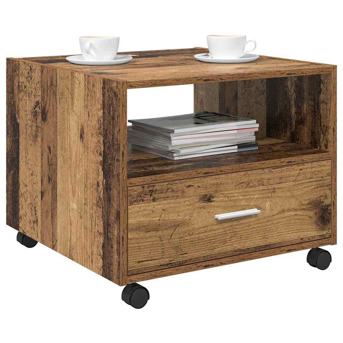 Masă de cafea cu sertar Lemn Vechi 55 x 55 x 45cm Lemn compozit - WALTI WALTI