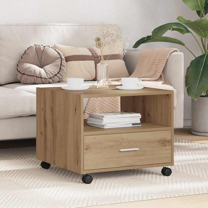Masă de cafea Stejar Artizanal 55 x 55 x 45cm Lemn compozit - WALTI WALTI