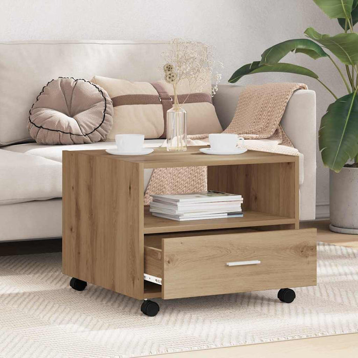 Masă de cafea Stejar Artizanal 55 x 55 x 45cm Lemn compozit - WALTI WALTI