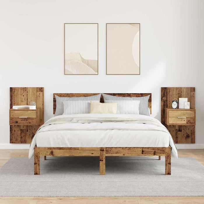 Dulap de noapte 2 pcs Lemn vechi 50 x 32,5 x 80cm Lemn compozit - WALTI WALTI