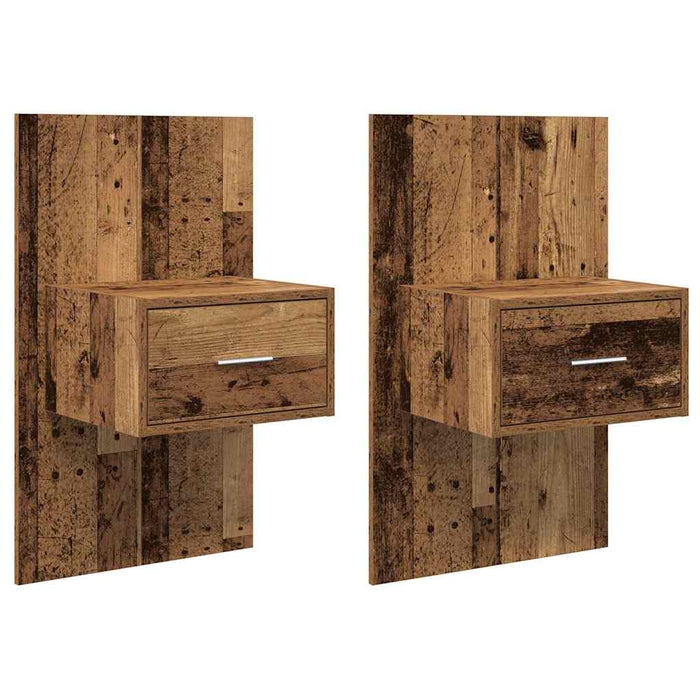 Dulap de noapte 2 pcs Lemn vechi 50 x 32,5 x 80cm Lemn compozit - WALTI WALTI