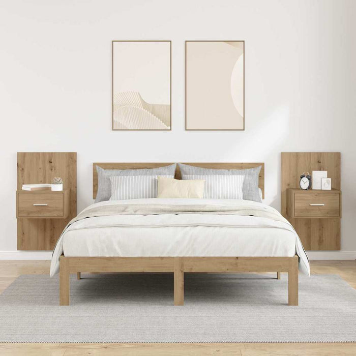 Dulap de noapte 2 pcs Stejar Artizanal 50 x 32,5 x 80cm - WALTI WALTI