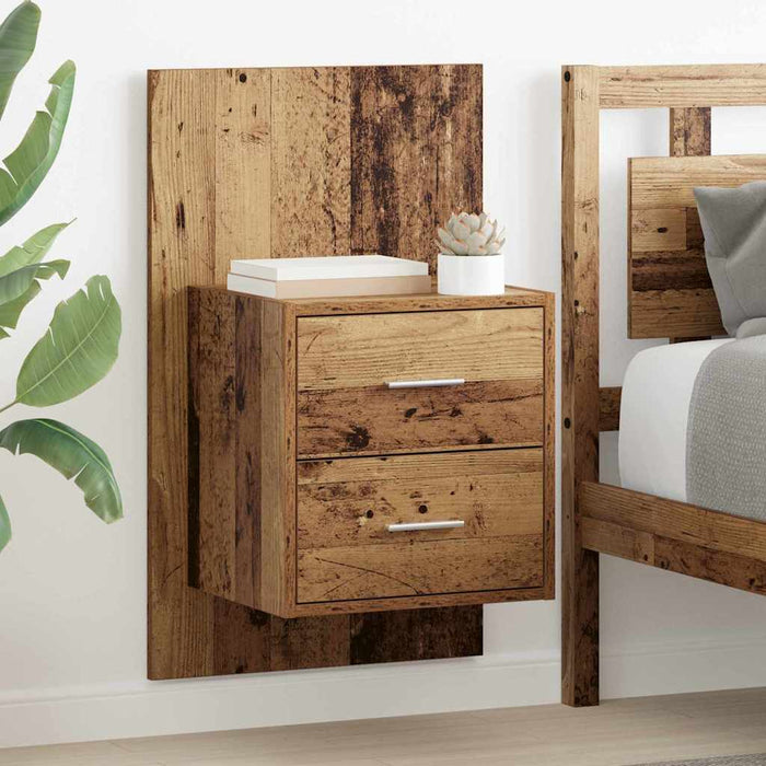 Noptieră suspendată 2 pcs Lemn Vechi 48,5 x 32,5 x 80 cm - WALTI WALTI