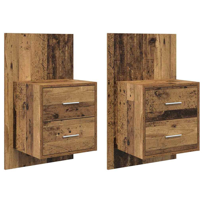 Noptieră suspendată 2 pcs Lemn Vechi 48,5 x 32,5 x 80 cm - WALTI WALTI