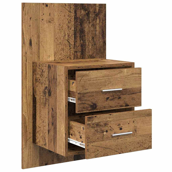 Noptieră suspendată 2 pcs Lemn Vechi 48,5 x 32,5 x 80 cm - WALTI WALTI