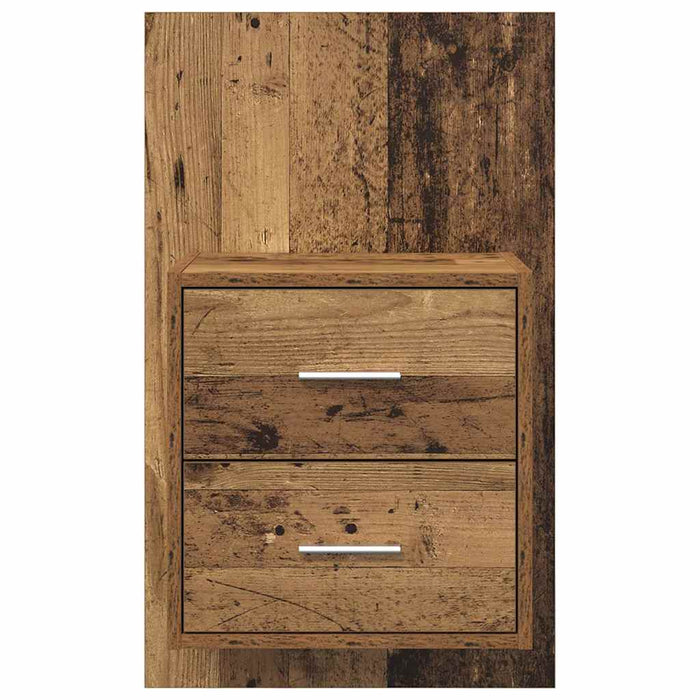 Noptieră suspendată 2 pcs Lemn Vechi 48,5 x 32,5 x 80 cm - WALTI WALTI