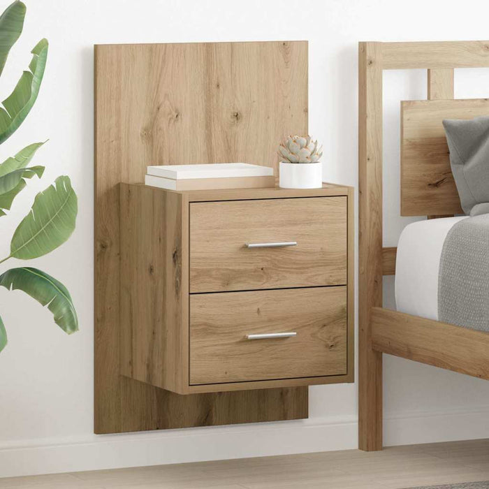Noptieră suspendată 2 pcs Stejar Artizanal 48,5 x 32,5 x 80 cm - WALTI WALTI