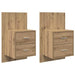 Noptieră suspendată 2 pcs Stejar Artizanal 48,5 x 32,5 x 80 cm - WALTI WALTI