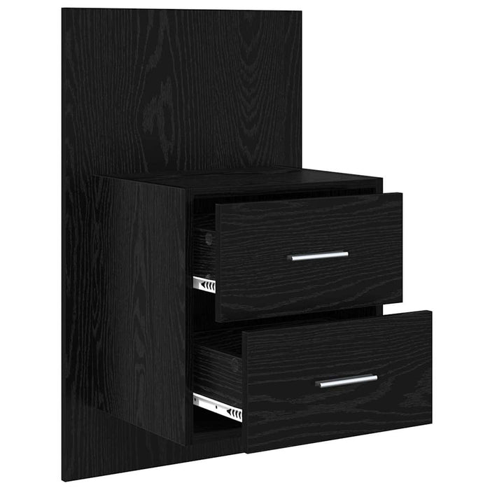 Noptieră suspendată 2 pcs Stejar Negru 48,5 x 32,5 x 80 cm - WALTI WALTI