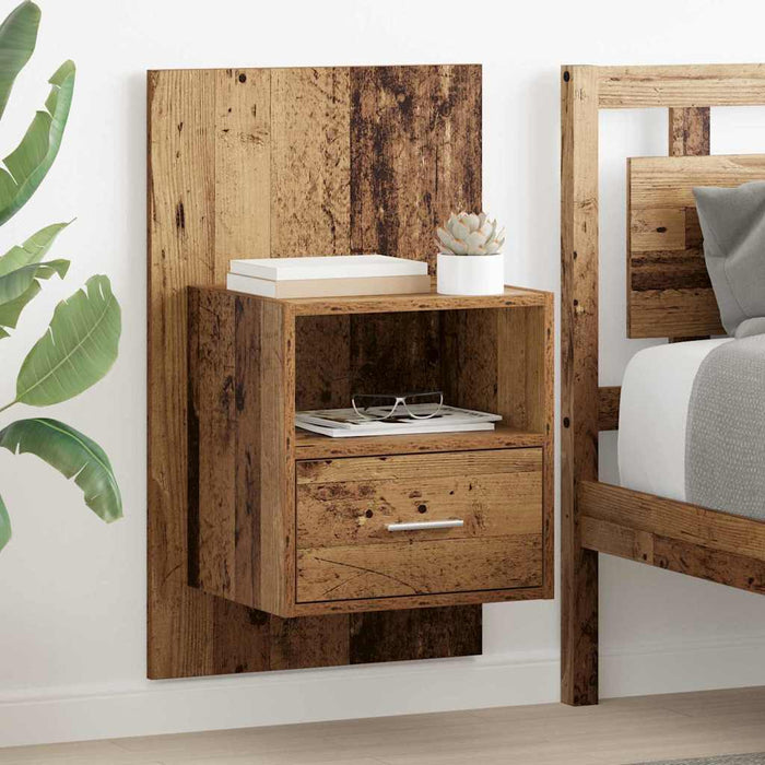 Dulap de noapte 2 pcs Lemn vechi 50 x 32.5 x 80cm Lemn compozit - WALTI WALTI