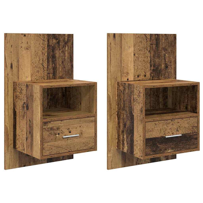 Dulap de noapte 2 pcs Lemn vechi 50 x 32.5 x 80cm Lemn compozit - WALTI WALTI