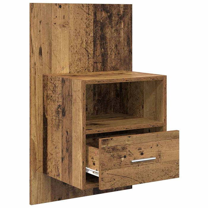 Dulap de noapte 2 pcs Lemn vechi 50 x 32.5 x 80cm Lemn compozit - WALTI WALTI