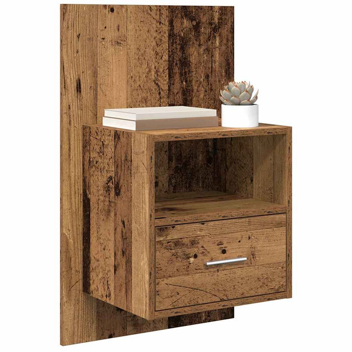 Dulap de noapte 2 pcs Lemn vechi 50 x 32.5 x 80cm Lemn compozit - WALTI WALTI