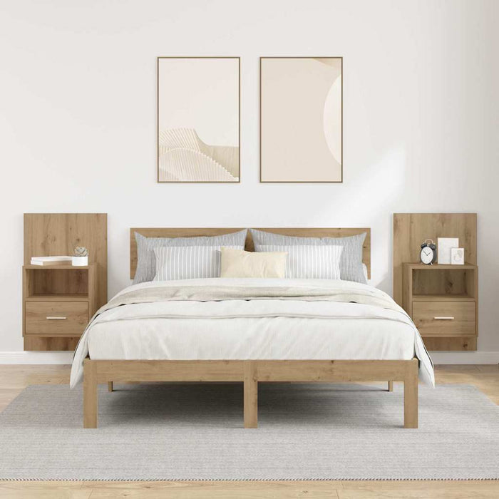 Dulap de noapte 2 buc. Stejar Artizanal 50 x 32.5 x 80cm WALTI