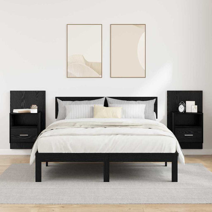 Dulap de noapte cu sertar 2 pcs Stejar Negru 50 x 32.5 x 80cm - WALTI WALTI