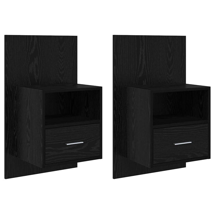 Dulap de noapte cu sertar 2 pcs Stejar Negru 50 x 32.5 x 80cm - WALTI WALTI