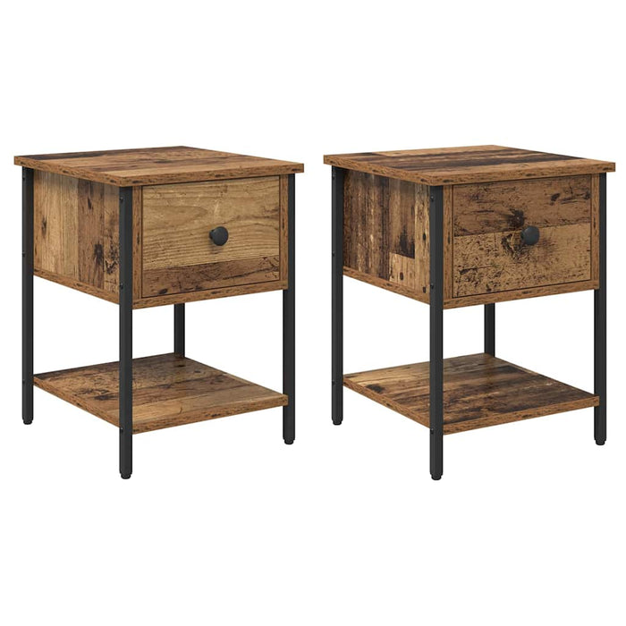 Dulap de pat 2 pcs Lemn vechi 40 x 39 x 40cm Lemn compozit - WALTI WALTI