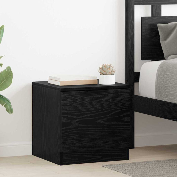 Dulap de pat 2 pcs Stejar Negru 40 x 39 x 40cm Lemn compozit - WALTI WALTI