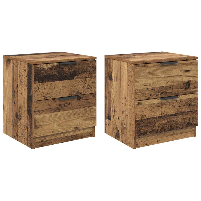 Dulap de noapte 2 pcs Lemn vechi 45 x 39 x 50 cm Lemn compozit WALTI