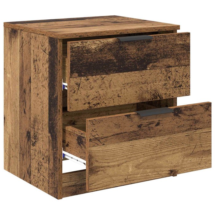 Dulap de noapte 2 pcs Lemn vechi 45 x 39 x 50 cm Lemn compozit WALTI