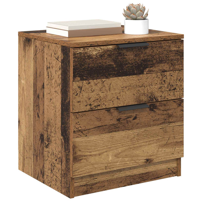 Dulap de noapte 2 pcs Lemn vechi 45 x 39 x 50 cm Lemn compozit WALTI