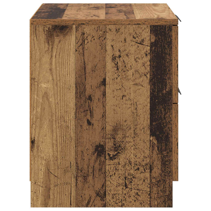 Dulap de noapte 2 pcs Lemn vechi 45 x 39 x 50 cm Lemn compozit WALTI