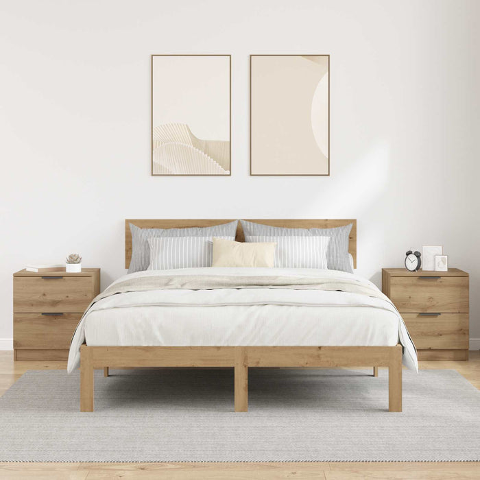 Dulap de noapte 2 buc. Stejar Artizanal 45 x 39 x 50 cm WALTI
