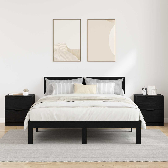 Dulap de noapte cu sertar 2 pcs Stejar Negru 45 x 39 x 50 cm - WALTI WALTI