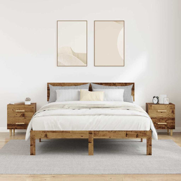 Dulap de pat 2 pcs Lemn vechi 40 x 35 x 47.5cm Lemn compozit - WALTI WALTI