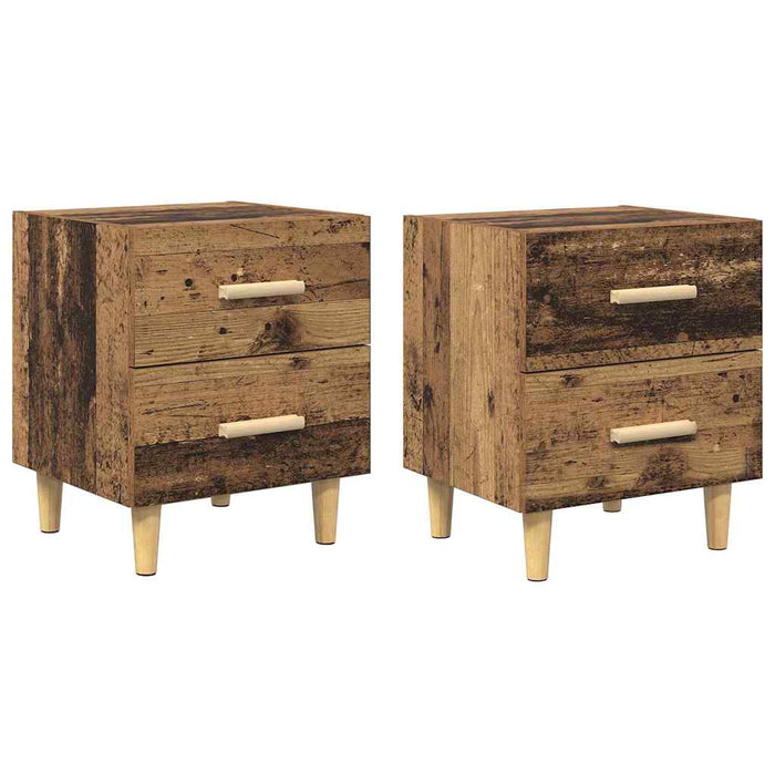 Dulap de pat 2 pcs Lemn vechi 40 x 35 x 47.5cm Lemn compozit - WALTI WALTI