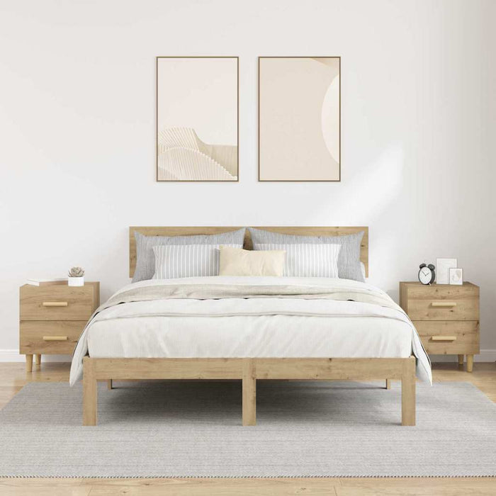Dulap de pat cu sertar 2 pcs Stejar Artizanal 40 x 35 x 47.5cm - WALTI WALTI