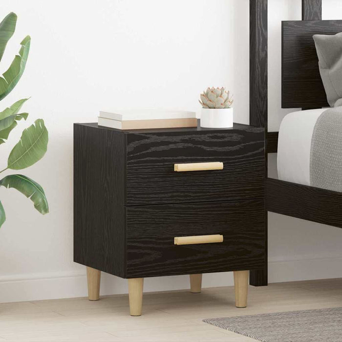 Dulap de pat Stejar Negru 40 x 35 x 47.5cm Lemn compozit - WALTI WALTI