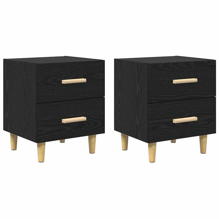 Dulap de pat 2 pcs Stejar Negru 40 x 35 x 47.5cm Lemn compozit - WALTI WALTI