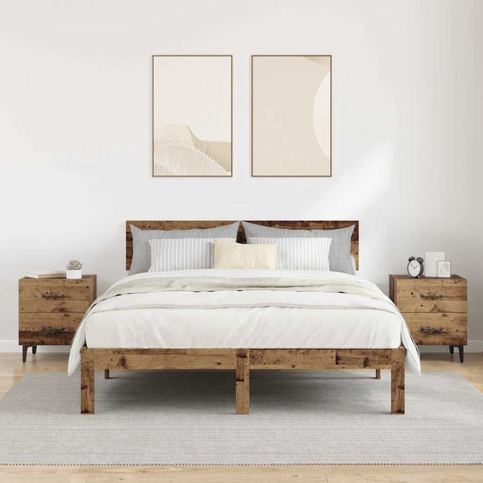 Dulap de pat 2 pcs Lemn vechi 40 x 35 x 47,5 cm Lemn compozit - WALTI WALTI