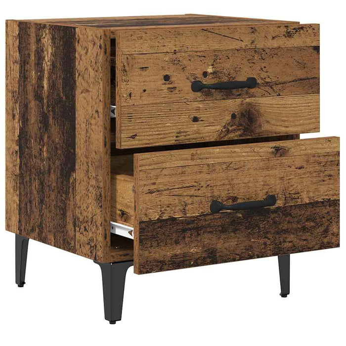 Dulap de pat 2 pcs Lemn vechi 40 x 35 x 47,5 cm Lemn compozit - WALTI WALTI