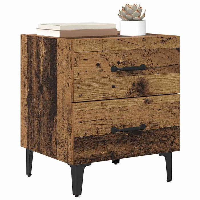 Dulap de pat 2 pcs Lemn vechi 40 x 35 x 47,5 cm Lemn compozit - WALTI WALTI