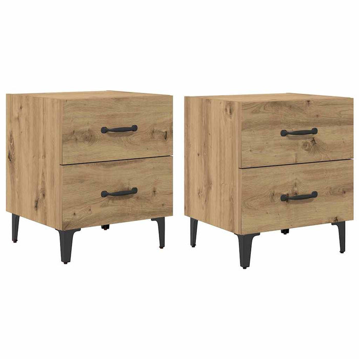 Dulap de pat cu sertar 2 pcs Stejar Artizanal 40 x 35 x 47,5 cm - WALTI WALTI