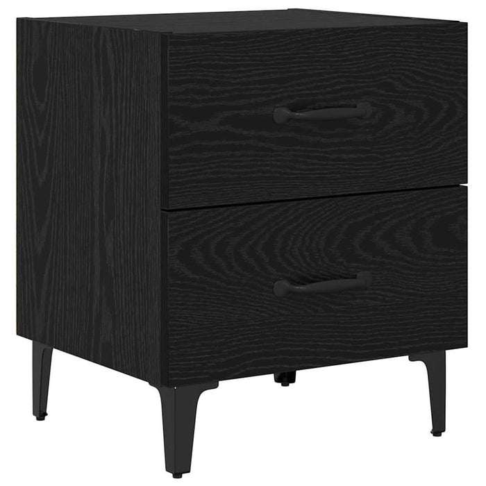 Dulap de pat 2 pcs Stejar Negru 40 x 35 x 47,5 cm Lemn compozit - WALTI WALTI